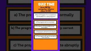 Java MCQs Computer Science class 12 ISC #exams #computerscience #javaprogramming