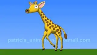 Cartoon Giraffe Run Cycle and Head Turn,  Anime Studio Pro