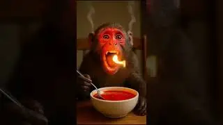 Monkey's red pepper revenge funny video!🐵🌶বানরের লাল মরিচের প্রতিশোধ! #shorts #funny #monkey #pets