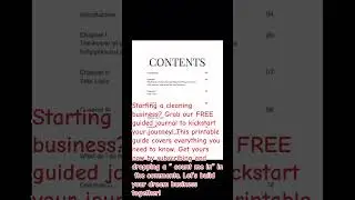 FREE printable guide w/ journal pages for Starting YOUR Cleaning business!!