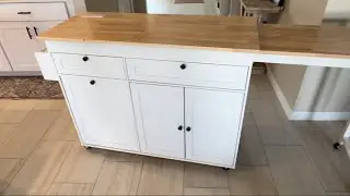 Review - ONBRILL Kitchen Island with Extendable Dining Table
