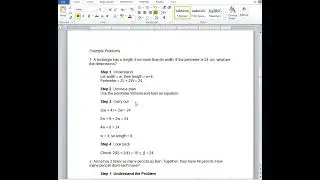 POLYA'S PROBLEM SOLVING STRATEGY VIDEO