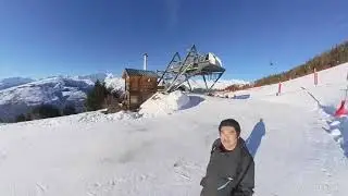Les Arcs 1600 Beginner slope with insta360 one