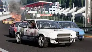 Racing Slow Cars on SPA with DRAFT in BeamNG Multiplayer