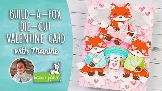 Build-A-Fox die-cut Valentine card with Marine