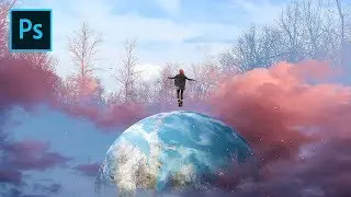 Double Exposure Tutorial - Earth Fantasy Photoshop Manipulation Effects