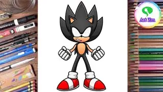 How to DRAW Modern DARK SONIC - Sonic the Hedgehog