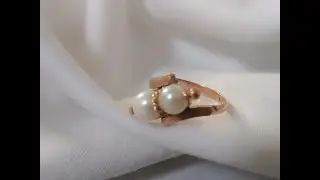 Vintage 60's Double Pearl Statement Ring ! Amazing !