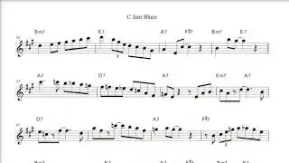 C Jam Blues Alto Sax - Swing Jazz