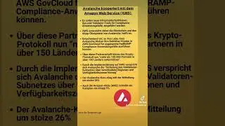Avalanche Kooperation mit Amazon