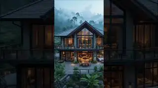 Luxury Glass House in Misty Forest #nature #forest #design ##shorts #glass gla