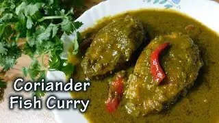 Hariyali Machli || How to cook Coriander Fish recipe || Green Fish Curry ( ধনেপাতা বাটা দিয়ে মাছ )