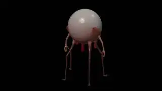 Low Poly Stylized Eyeball Monster   Horror Fantasy Creature PBR