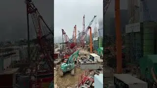 Watching Them Heavy Machines They Are All Working  At The Same Time.What A Busy Day For Them.