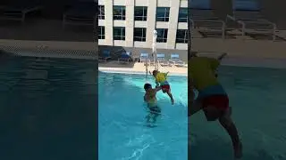 Kids are having a wonderful time in the pool with their dad. Cute Video! #beach #amazingbaby #baby
