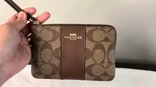 Coach Corner Zip Wristlet In Signature Canvas Review