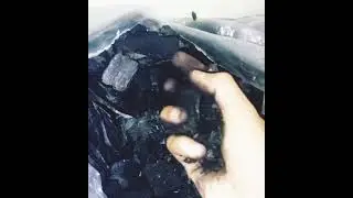 Crushing plank wood #charcoalcrushing#