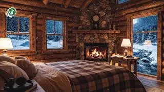 Sleep Music for Deep Rest &ndash; Cozy Cabin Fireplace Ambience, Winter Night (Live)