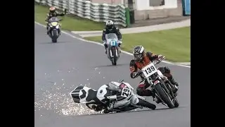 Big crash on the Big Honda at Mallory Park