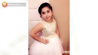 Gold Sequin Ivory Tulle Flower Girl Dresses with Pink Satin Bow | Princessly Dresses