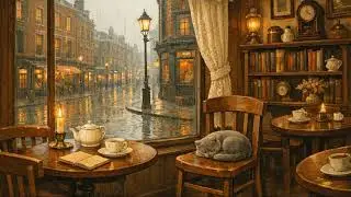 Rainy London Caf&eacute; Ambience ☔ | Soft Vintage Jazz (1930s) for Focus & Reading (1.5H)