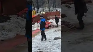 I was gone fall bro but so fun#me gone fall#fun#snow#manali