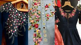 Stylish Neck Embroidery Designs For Kurti, Simple Hand Embroidery Neck Images for Kameez and frocks