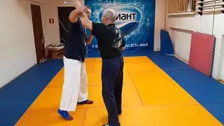 Блок от бокового удара и болевой на шею / Defense against a side strike and a neck submission