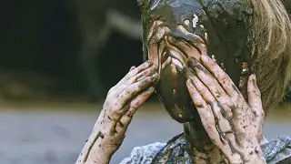 Girl Wipes The Mud Off Her Face But Her Facial Features Disappear