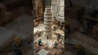 Mini Leaning Tower of Pisa Built by Hand! 🏛️🇮🇹  #HistoryInMiniature #DioramaHistory