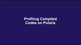 Part Two: Profiling Compiled Codes on Polaris