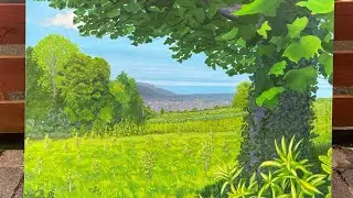 From Castlereagh Hills Towards Cavehill. My largest painting so far.