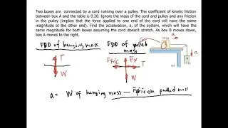 Dynamics #8: Hanging mass and pulled mass