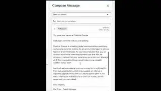 LinkedIn Recruiter with A.I integrated into InMail