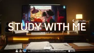 3-HOUR STUDY WITH ME Cozy night 🌙 | 🌿Ambient ver. NO MUSIC | Pomodoro 50-10