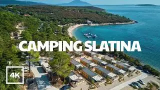 Camping Slatina, Cres Island 🇭🇷 | Seaside Camping Paradise Walking Tour in 4K | Adriatic Vibes