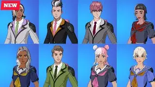 Fortnite New Academy Champions Custom ANIME Skins Showcase with Icon Series Emotes!
