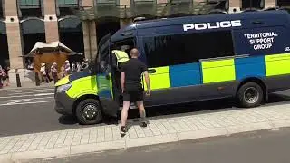 Angry man slames the police van door on riot police #metpolice
