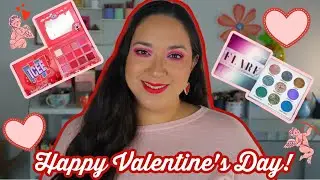 VALENTINE'S DAY GRWM| Glamlite Icee Cherry Palette & Itsbel Flare Remixed Palette| 1 look + Swatches