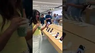 Pov: You walk into the apple store and see this 😱 🦷 #applestore #apple #iphone #viral #fyp