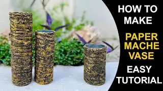 DIY Paper Mache Flower Vase | Best Out of Waste Home Decor Idea  | Hunarkar Crafts