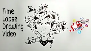 Medusa Drawing Video ( Part - 1) | Art Tutorial | #Shorts #Artvideo