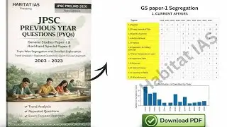 JPSC  PRELIMS TOPICS -WISE PYQ  2026 | jpsc previous year question paper | jpsc Book