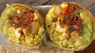 Tofu Scramble Soyrizo & Vegetable Vegan Breakfast Burritos | Easy Vegan Burrito Recipe