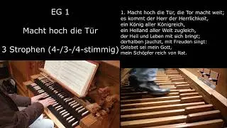 EG 1 - Macht hoch die Tür (Orgelsätze mit Liedtext) - tiefe Lage