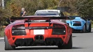 爆音ランボルギーニ軍団‼【カスタムスーパーカーの爆音加速サウンド・空ぶかし‼】
