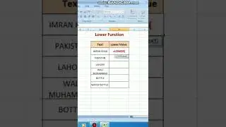 How to use Lower Formula in excel  #exceltech #excelformula #lower