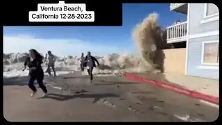 Sudden Massive High Tide Event captured at Ventura Beach California 12-28-2023 #kingtide