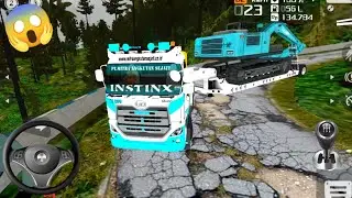 🔥US Cargo Truck Trailer Transporting Huge JCB Excavator in Bus Simulator Indonesia Android Gameplay