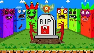 Mario R.I.P All Numberblocks mix level up maze vs GIANT Zombie Numberblocks Maze | MR Toons